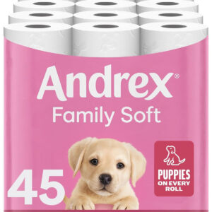 【buy 1 get 1】 family soft toilet tissue 45 rolls , fsc certified andrex