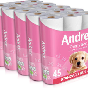【buy 1 get 1】 family soft toilet tissue 45 rolls , fsc certified andrex