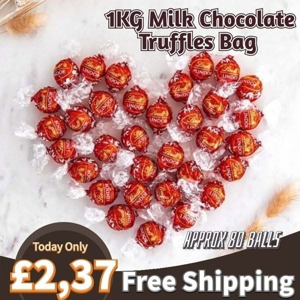 lindt lindor milk chocolate truffles – 1kg bag (approx. 80 balls) – smooth filling – christmas, gift, birthday, congratulations, sharing treat lindt lindor milk chocolate truffles – 1kg bag (approx. 80 balls) – smooth filling – christmas, gift, birthday, congratulations, sharing treat