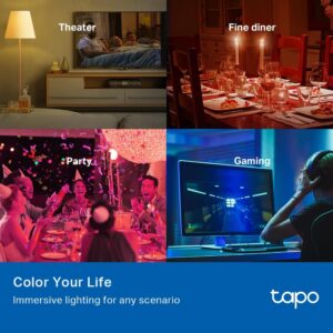 tapo l530ba b22 smart bulb, alexa light bulb, wifi smart light bulb, multicolour, dimmable, 8.3w (60w), schedule and timer, away mode, energy saving, preset for convenience, works with alexa, google