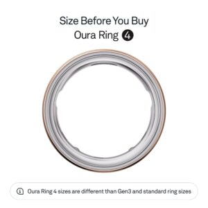 oura ring 4 rose gold size 8 smart ring | size first ring 4 sizing kit | sleep tracking wearable heart rate fitness tracker up to 8 days battery life