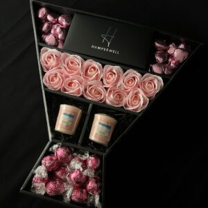 【last one ours ￡1.99】lindt lindor & yankee candle signature chocolate bouquet with pink roses