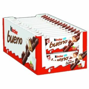New arrivals kinder bueno classic chocolate bars – 15 × 43g multipack | hazelnut cream & crispy wafer | individually wrapped | bulk value share pack (645g)