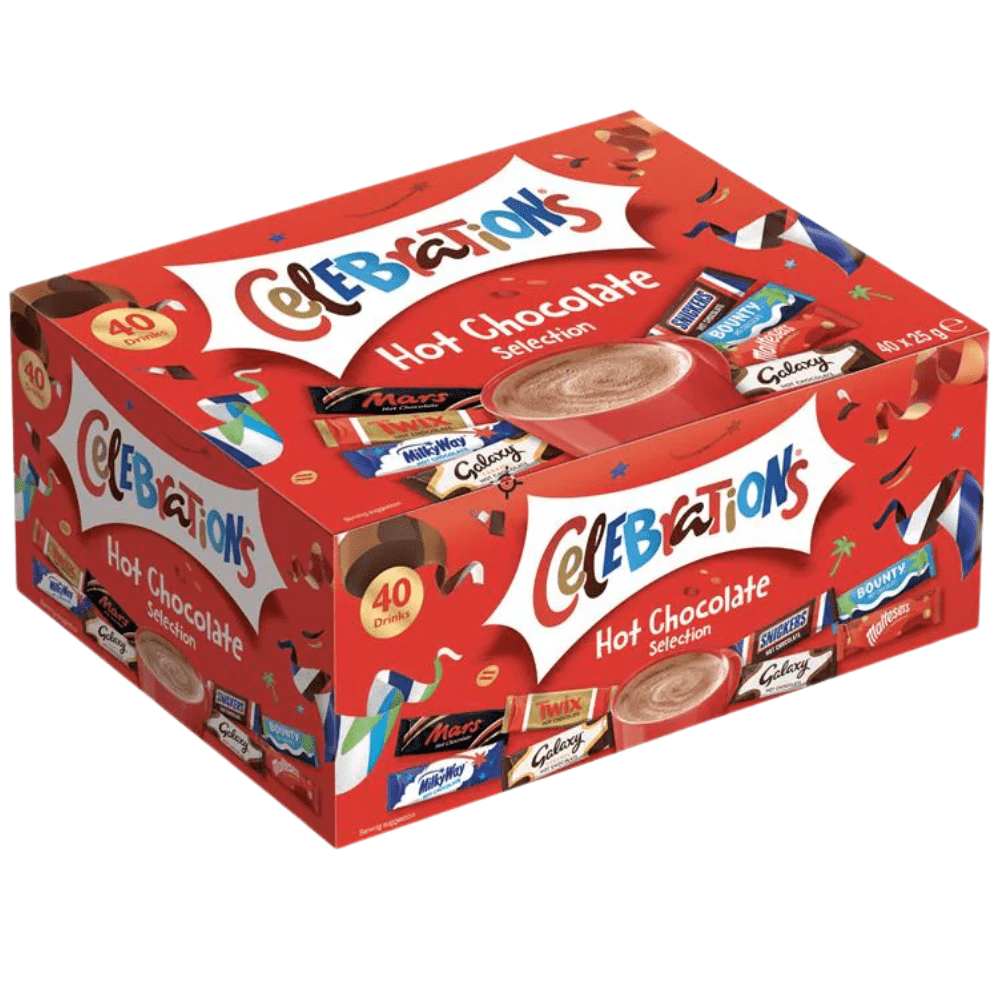 【clearance sale, limited quantity.】celebrations hot chocolate selection drinks pack of 40 x 25g assorted flavours: mars, twix, milky way, galaxy caramel, galaxy, maltesers, bounty & snickers 【clearance sale, limited quantity.】celebrations hot chocolate selection drinks pack of 40 x 25g assorted flavours: mars, twix, milky way, galaxy caramel, galaxy, maltesers, bounty & snickers