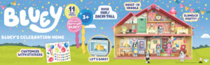 bluey celebration home, help celebrate birthday, with 11 play pieces of removable furniture and accessories, plus 1 exclusive 2.5 inch figure,