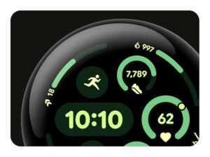 google pixel watch 3 (41 mm) – android smartwatch with heart rate tracking, advanced running from fitbit, fitness insights, 24 hour battery – matte black aluminium case – obsidian band – wi fi