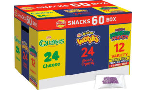 walkers crisps snack variety box 60 pack quavers baked wotsits mega monster munch crisps snack mix party box boxed treatz