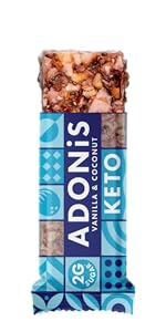 adonis hazelnut crunch & cocoa high protein keto bars (16x45g) | vegan & keto friendly | 100% natural keto snacks | sugar free, palm oil free, dairy free | low sugar & low carb | ideal for a keto diet