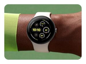 google pixel watch 3 (41 mm) – android smartwatch with heart rate tracking, advanced running from fitbit, fitness insights, 24 hour battery – matte black aluminium case – obsidian band – wi fi