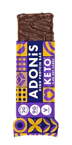 adonis hazelnut crunch & cocoa high protein keto bars (16x45g) | vegan & keto friendly | 100% natural keto snacks | sugar free, palm oil free, dairy free | low sugar & low carb | ideal for a keto diet