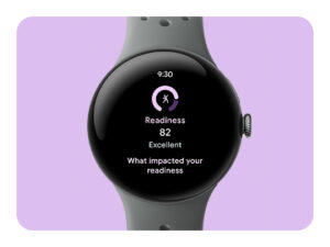 google pixel watch 3 (41 mm) – android smartwatch with heart rate tracking, advanced running from fitbit, fitness insights, 24 hour battery – matte black aluminium case – obsidian band – wi fi