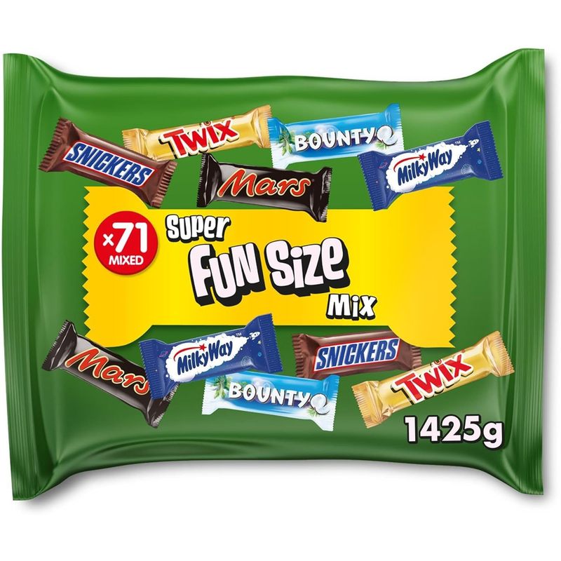 mars mixed bulk chocolate bag 1.4kg, 71 fun size chocolate bars, mars, twix, milkyway, snickers & bounty, ideal for gift, hampers, snacks, party bags mars mixed bulk chocolate bag 1.4kg, 71 fun size chocolate bars, mars, twix, milkyway, snickers & bounty, ideal for gift, hampers, snacks, party bags